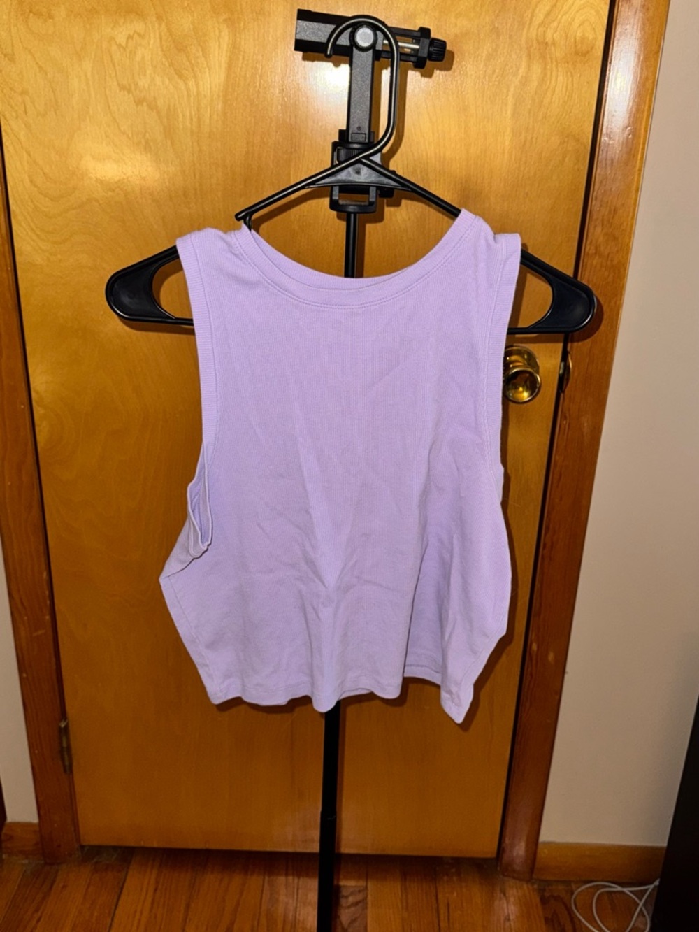 Hollister Lavender Cropped Tank - Sleeveless Ribbed Knit